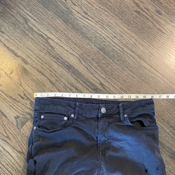American Eagle Slim Straight Jeans 32 x 32 Distressed GUC Black - Picture 4 of 13